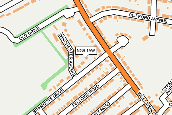 NG9 1AW map - OS OpenMap – Local (Ordnance Survey) NG9 1AW map - OS OpenMap – Local (Ordnance Survey)