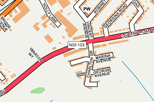 NG9 1GX map - OS OpenMap – Local (Ordnance Survey) NG9 1GX map - OS OpenMap – Local (Ordnance Survey)