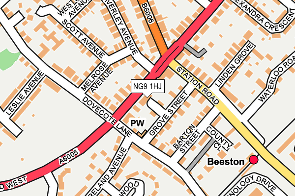 NG9 1HJ map - OS OpenMap – Local (Ordnance Survey)
