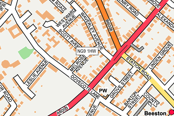 NG9 1HW map - OS OpenMap – Local (Ordnance Survey) NG9 1HW map - OS OpenMap – Local (Ordnance Survey)