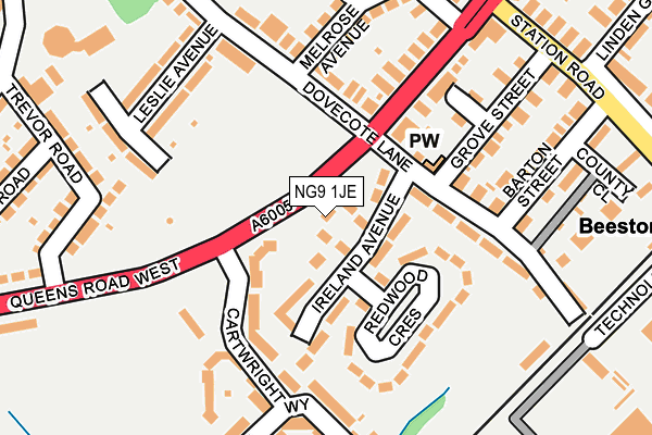 NG9 1JE map - OS OpenMap – Local (Ordnance Survey) NG9 1JE map - OS OpenMap – Local (Ordnance Survey)
