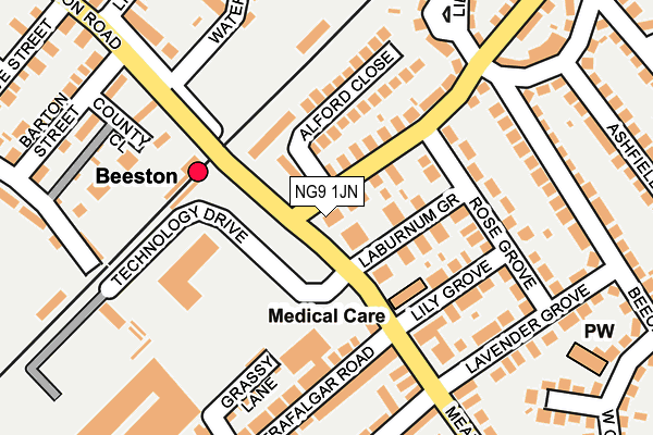 NG9 1JN map - OS OpenMap – Local (Ordnance Survey) NG9 1JN map - OS OpenMap – Local (Ordnance Survey)
