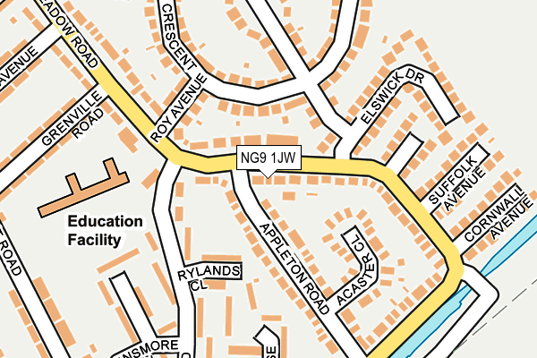 NG9 1JW map - OS OpenMap – Local (Ordnance Survey) NG9 1JW map - OS OpenMap – Local (Ordnance Survey)