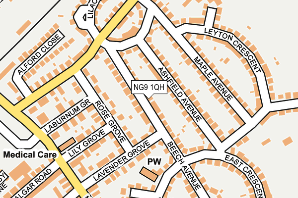 NG9 1QH map - OS OpenMap – Local (Ordnance Survey) NG9 1QH map - OS OpenMap – Local (Ordnance Survey)