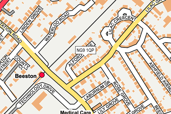 NG9 1QP map - OS OpenMap – Local (Ordnance Survey) NG9 1QP map - OS OpenMap – Local (Ordnance Survey)
