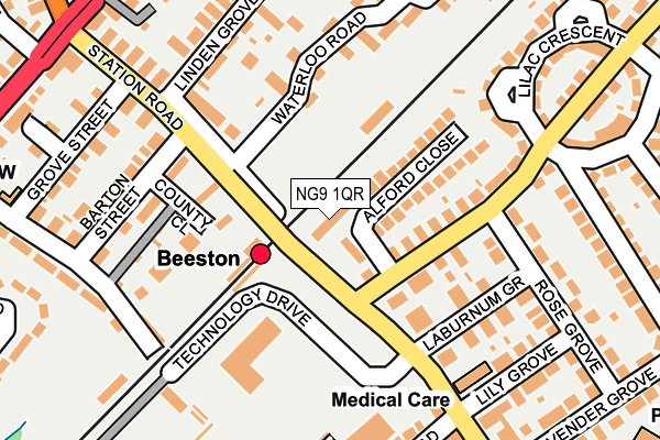 NG9 1QR map - OS OpenMap – Local (Ordnance Survey) NG9 1QR map - OS OpenMap – Local (Ordnance Survey)