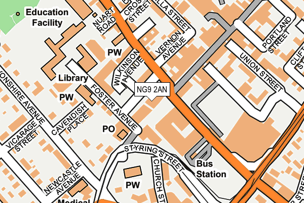 NG9 2AN map - OS OpenMap – Local (Ordnance Survey) NG9 2AN map - OS OpenMap – Local (Ordnance Survey)