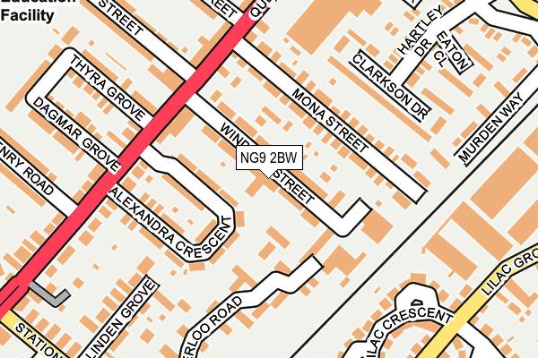 NG9 2BW map - OS OpenMap – Local (Ordnance Survey) NG9 2BW map - OS OpenMap – Local (Ordnance Survey)