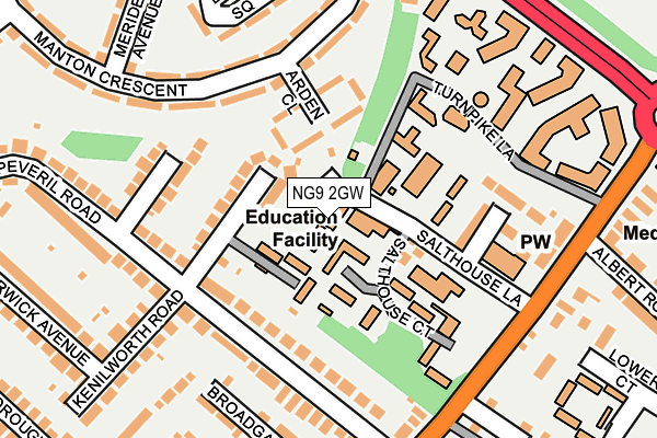 NG9 2GW map - OS OpenMap – Local (Ordnance Survey) NG9 2GW map - OS OpenMap – Local (Ordnance Survey)