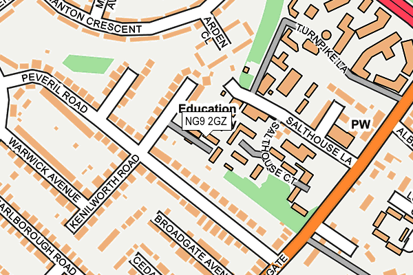 NG9 2GZ map - OS OpenMap – Local (Ordnance Survey) NG9 2GZ map - OS OpenMap – Local (Ordnance Survey)