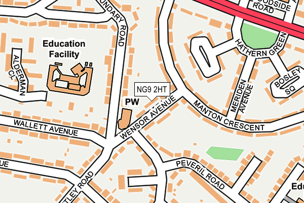 NG9 2HT map - OS OpenMap – Local (Ordnance Survey) NG9 2HT map - OS OpenMap – Local (Ordnance Survey)