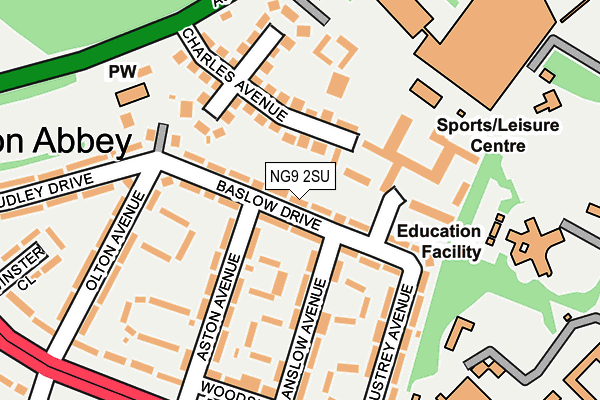 NG9 2SU map - OS OpenMap – Local (Ordnance Survey) NG9 2SU map - OS OpenMap – Local (Ordnance Survey)