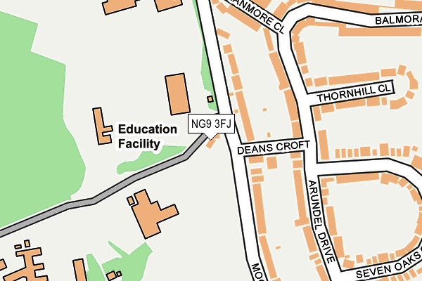 NG9 3FJ map - OS OpenMap – Local (Ordnance Survey) NG9 3FJ map - OS OpenMap – Local (Ordnance Survey)
