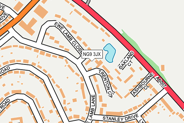 NG9 3JX map - OS OpenMap – Local (Ordnance Survey) NG9 3JX map - OS OpenMap – Local (Ordnance Survey)