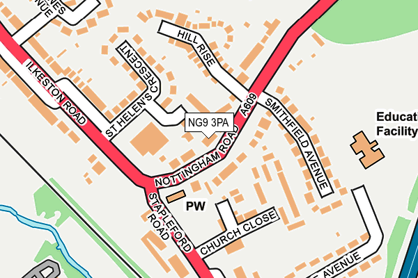 NG9 3PA map - OS OpenMap – Local (Ordnance Survey) NG9 3PA map - OS OpenMap – Local (Ordnance Survey)