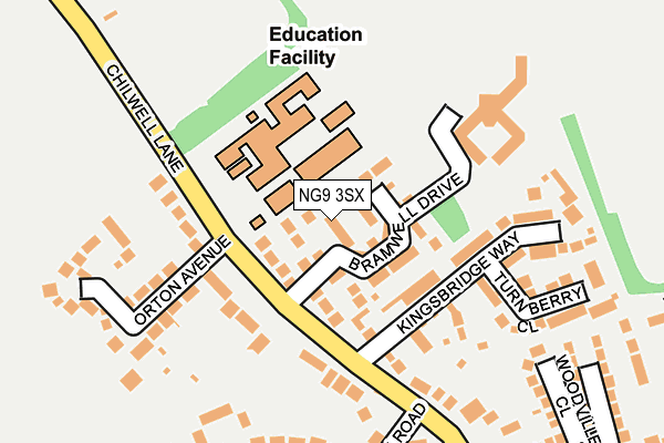 NG9 3SX map - OS OpenMap – Local (Ordnance Survey) NG9 3SX map - OS OpenMap – Local (Ordnance Survey)