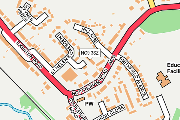 NG9 3SZ map - OS OpenMap – Local (Ordnance Survey) NG9 3SZ map - OS OpenMap – Local (Ordnance Survey)