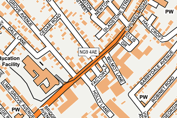 NG9 4AE map - OS OpenMap – Local (Ordnance Survey) NG9 4AE map - OS OpenMap – Local (Ordnance Survey)
