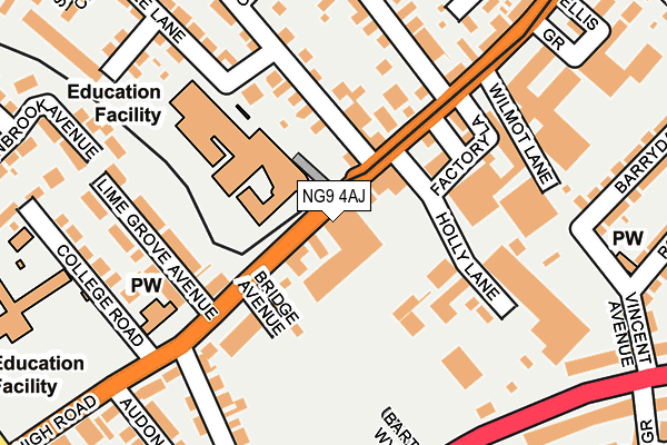 NG9 4AJ map - OS OpenMap – Local (Ordnance Survey) NG9 4AJ map - OS OpenMap – Local (Ordnance Survey)