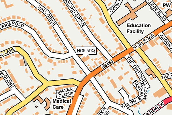 NG9 5DQ map - OS OpenMap – Local (Ordnance Survey) NG9 5DQ map - OS OpenMap – Local (Ordnance Survey)