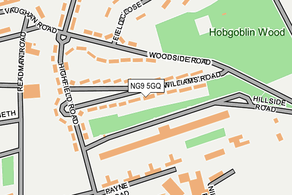NG9 5GQ map - OS OpenMap – Local (Ordnance Survey) NG9 5GQ map - OS OpenMap – Local (Ordnance Survey)