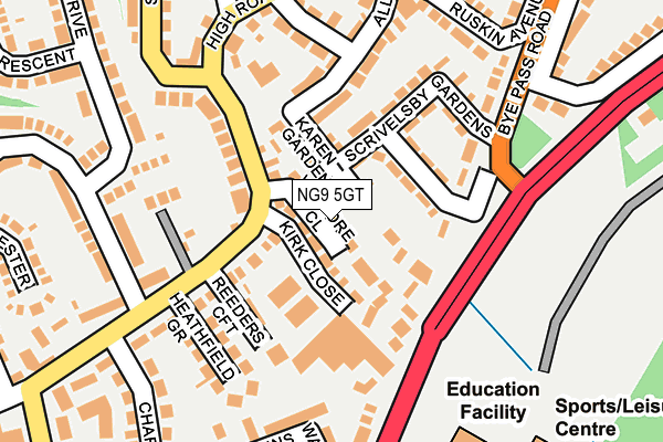 NG9 5GT map - OS OpenMap – Local (Ordnance Survey) NG9 5GT map - OS OpenMap – Local (Ordnance Survey)