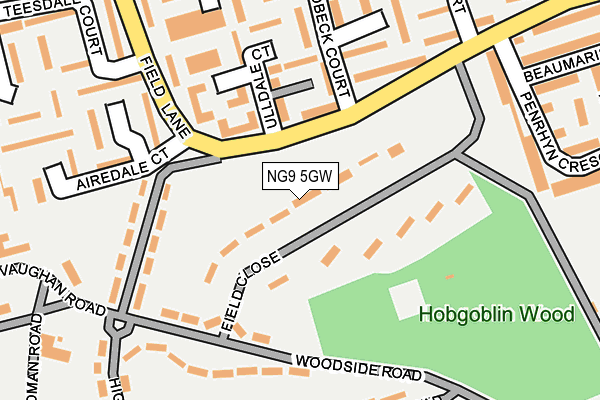 NG9 5GW map - OS OpenMap – Local (Ordnance Survey) NG9 5GW map - OS OpenMap – Local (Ordnance Survey)