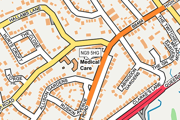 NG9 5HG map - OS OpenMap – Local (Ordnance Survey) NG9 5HG map - OS OpenMap – Local (Ordnance Survey)