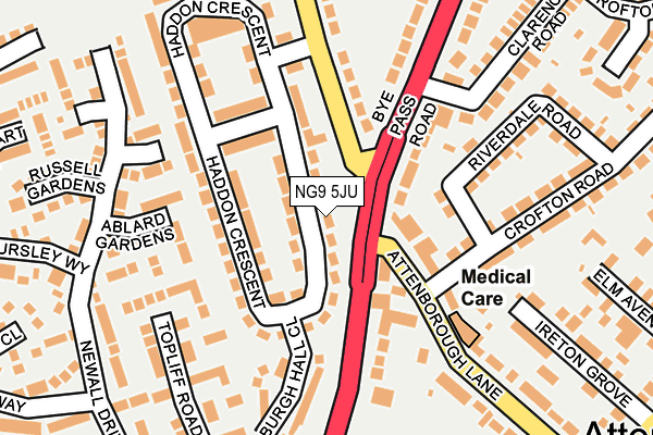 NG9 5JU map - OS OpenMap – Local (Ordnance Survey) NG9 5JU map - OS OpenMap – Local (Ordnance Survey)