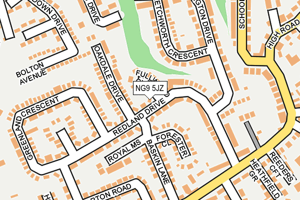 NG9 5JZ map - OS OpenMap – Local (Ordnance Survey) NG9 5JZ map - OS OpenMap – Local (Ordnance Survey)