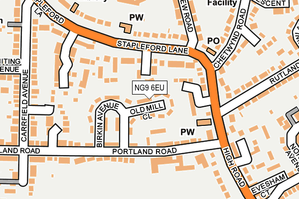 NG9 6EU map - OS OpenMap – Local (Ordnance Survey)