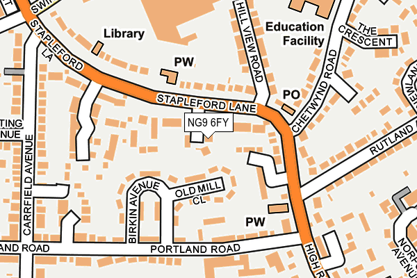 NG9 6FY map - OS OpenMap – Local (Ordnance Survey)