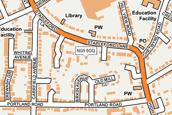 NG9 6GQ map - OS OpenMap – Local (Ordnance Survey) NG9 6GQ map - OS OpenMap – Local (Ordnance Survey)