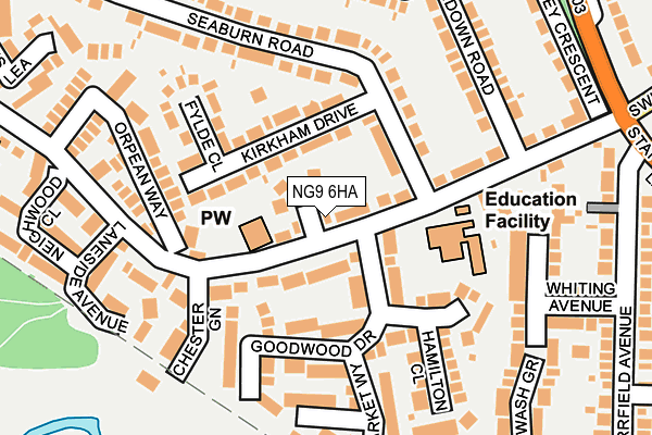 NG9 6HA map - OS OpenMap – Local (Ordnance Survey) NG9 6HA map - OS OpenMap – Local (Ordnance Survey)