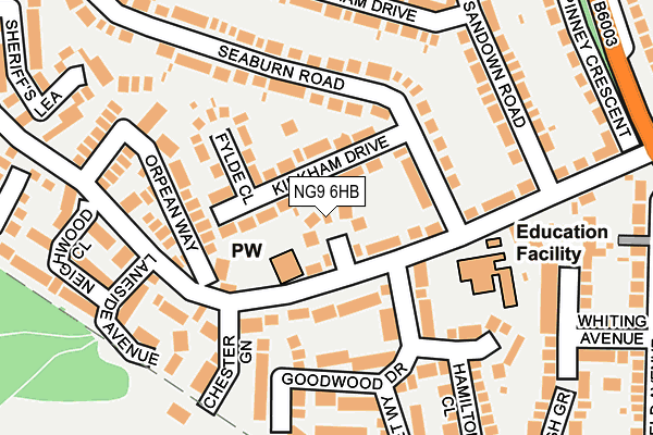 NG9 6HB map - OS OpenMap – Local (Ordnance Survey) NG9 6HB map - OS OpenMap – Local (Ordnance Survey)