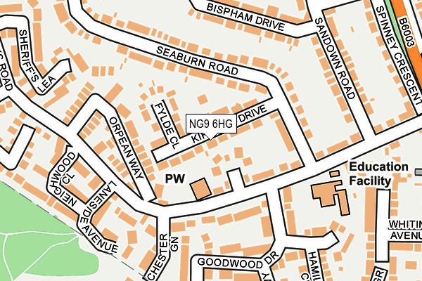 NG9 6HG map - OS OpenMap – Local (Ordnance Survey) NG9 6HG map - OS OpenMap – Local (Ordnance Survey)