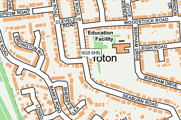 NG9 6HN map - OS OpenMap – Local (Ordnance Survey) NG9 6HN map - OS OpenMap – Local (Ordnance Survey)