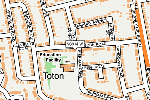 NG9 6HW map - OS OpenMap – Local (Ordnance Survey) NG9 6HW map - OS OpenMap – Local (Ordnance Survey)