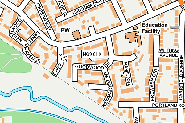 NG9 6HX map - OS OpenMap – Local (Ordnance Survey) NG9 6HX map - OS OpenMap – Local (Ordnance Survey)