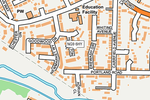 NG9 6HY map - OS OpenMap – Local (Ordnance Survey) NG9 6HY map - OS OpenMap – Local (Ordnance Survey)