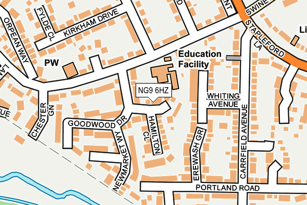NG9 6HZ map - OS OpenMap – Local (Ordnance Survey) NG9 6HZ map - OS OpenMap – Local (Ordnance Survey)