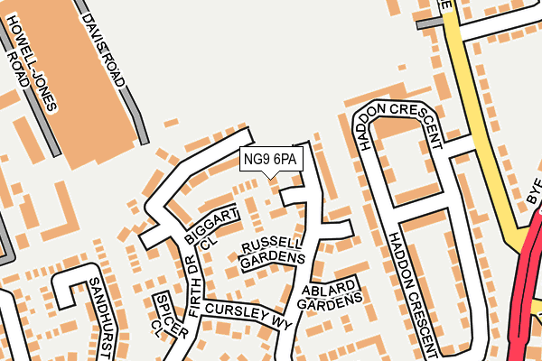 NG9 6PA map - OS OpenMap – Local (Ordnance Survey) NG9 6PA map - OS OpenMap – Local (Ordnance Survey)