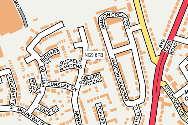 NG9 6PB map - OS OpenMap – Local (Ordnance Survey) NG9 6PB map - OS OpenMap – Local (Ordnance Survey)