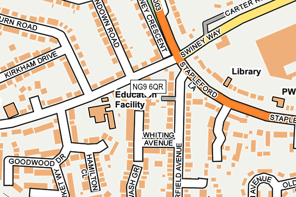 NG9 6QR map - OS OpenMap – Local (Ordnance Survey) NG9 6QR map - OS OpenMap – Local (Ordnance Survey)