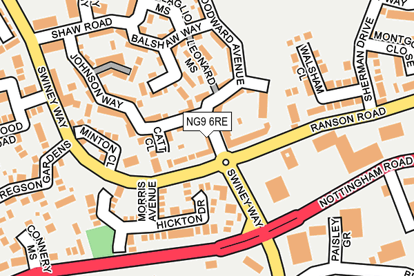 NG9 6RE map - OS OpenMap – Local (Ordnance Survey) NG9 6RE map - OS OpenMap – Local (Ordnance Survey)