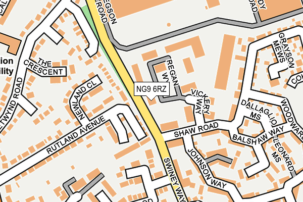 NG9 6RZ map - OS OpenMap – Local (Ordnance Survey) NG9 6RZ map - OS OpenMap – Local (Ordnance Survey)