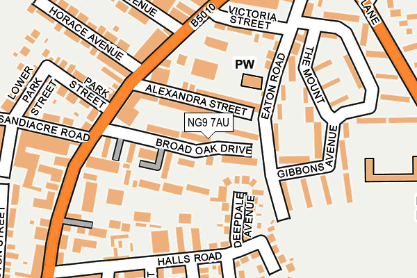 NG9 7AU map - OS OpenMap – Local (Ordnance Survey) NG9 7AU map - OS OpenMap – Local (Ordnance Survey)