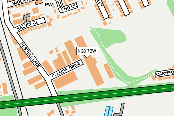 NG9 7BW map - OS OpenMap – Local (Ordnance Survey) NG9 7BW map - OS OpenMap – Local (Ordnance Survey)