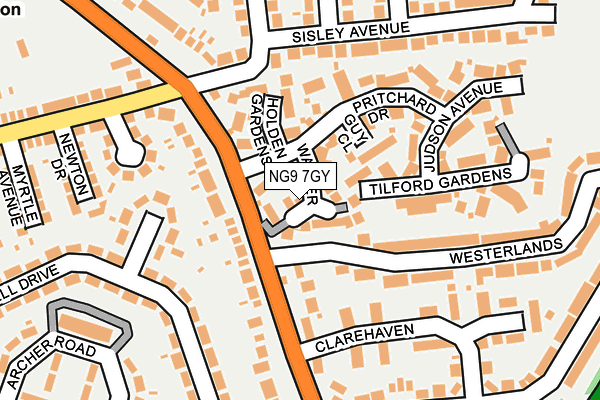 NG9 7GY map - OS OpenMap – Local (Ordnance Survey) NG9 7GY map - OS OpenMap – Local (Ordnance Survey)