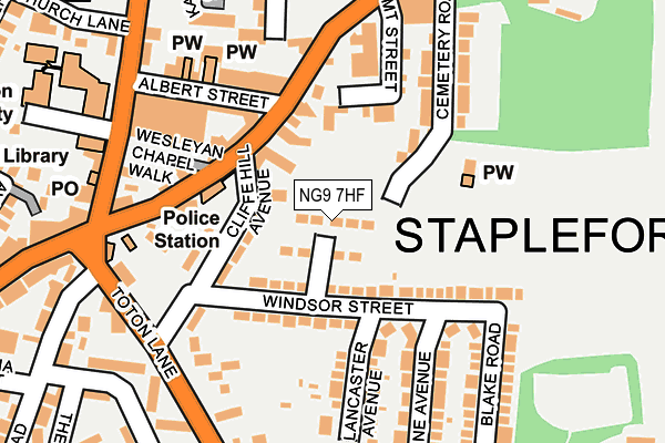NG9 7HF map - OS OpenMap – Local (Ordnance Survey) NG9 7HF map - OS OpenMap – Local (Ordnance Survey)